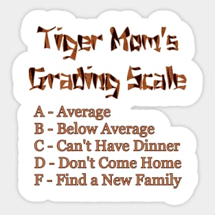 Tiger Mom's Grading Scale Sticker